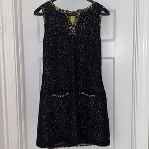 Q Mack size medium black lace dress with floral design